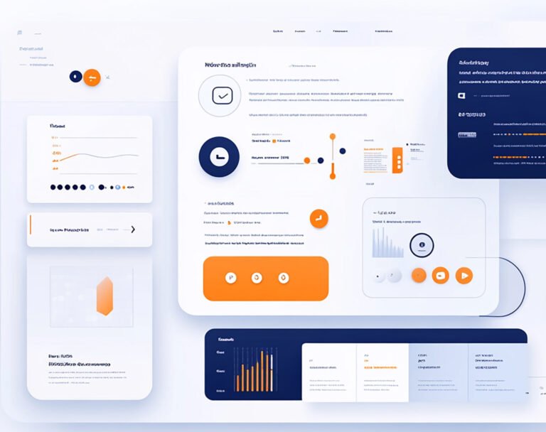 white-paper-with-blue-orange-design-it